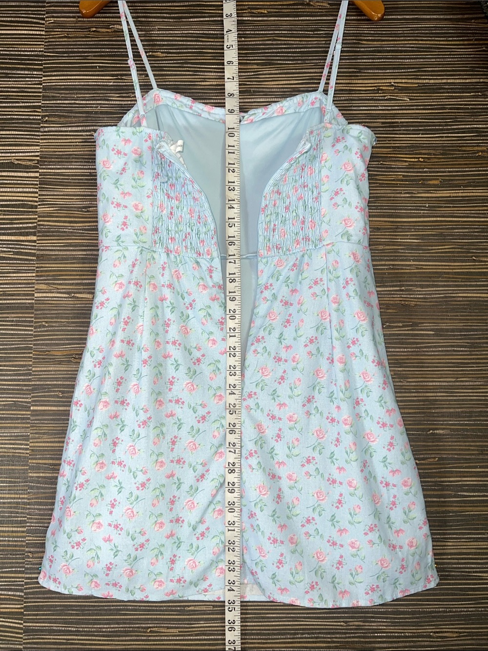 🆕 Altar'd State Floral Mini Dress Baby Blue Medium - Picture 8 of 17